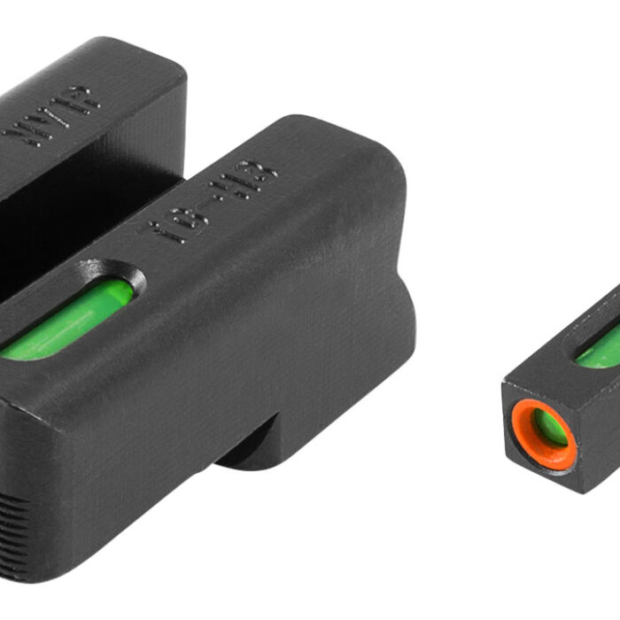 TruGlo TG13NV1PC TFX Pro  Black | Green Tritium & Fiber Optic Orange Outline Front Sight Green Tritium & Fiber Optic Rear Sight