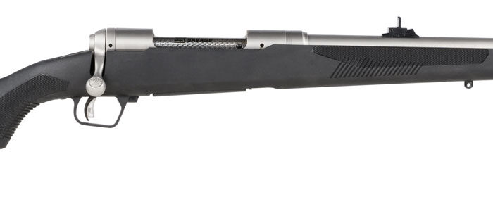 Savage Arms 57044 110 Brush Hunter Full Size 375 Ruger 3+1 20" Matte Threaded Barrel, Matte Drilled & Tapped Stainless Steel Receiver, Fixed Matte Black Synthetic Stock, Right Hand
