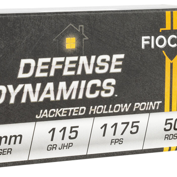 Fiocchi 9APHP Defense Dynamics  9mmLuger 115gr Jacketed Hollow Point 50 Per Box/20 Case