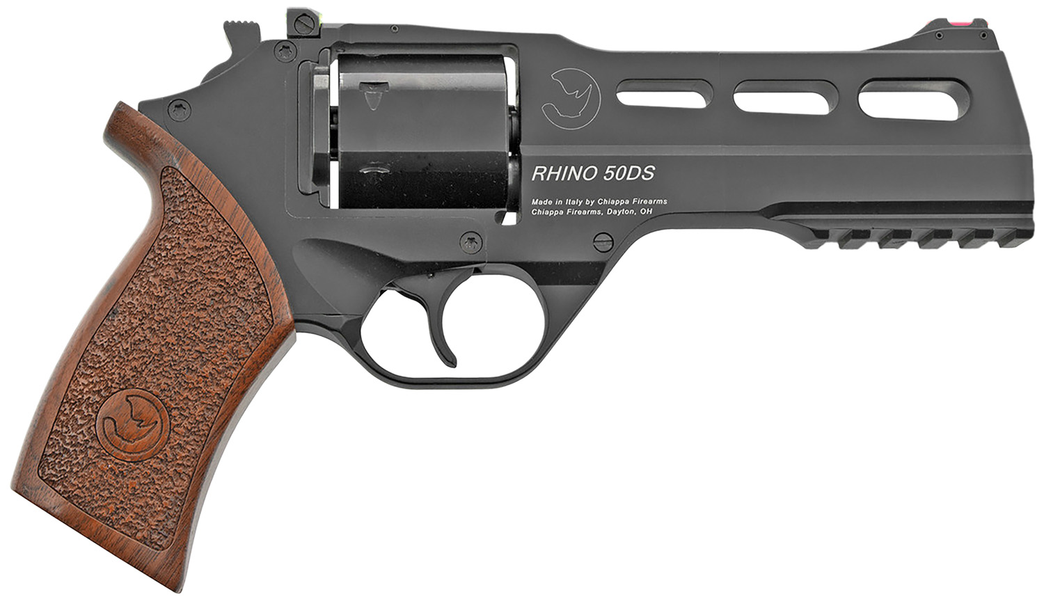 Chiappa Firearms 340220 Rhino 50DS Small Frame 357 Mag 6 Shot, 5" Black Anodized Steel Vent Rib Barrel, Blued Steel Cylinder, Black Anodized Aluminum Frame, Walnut Grip, Concealed Hammer 3 Chiappa Firearms 340220 Rhino 50DS Small Frame 357 Mag 6 Shot, 5" Black Anodized Steel Vent Rib Barrel, Blued Steel Cylinder, Black Anodized Aluminum Frame, Walnut Grip, Concealed Hammer
