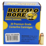Buffalo Bore Ammunition 4523020 Personal Defense Strictly Business 45ACP +P 230gr Jacket Hollow Point 20 Per Box/12 Case 1 80771