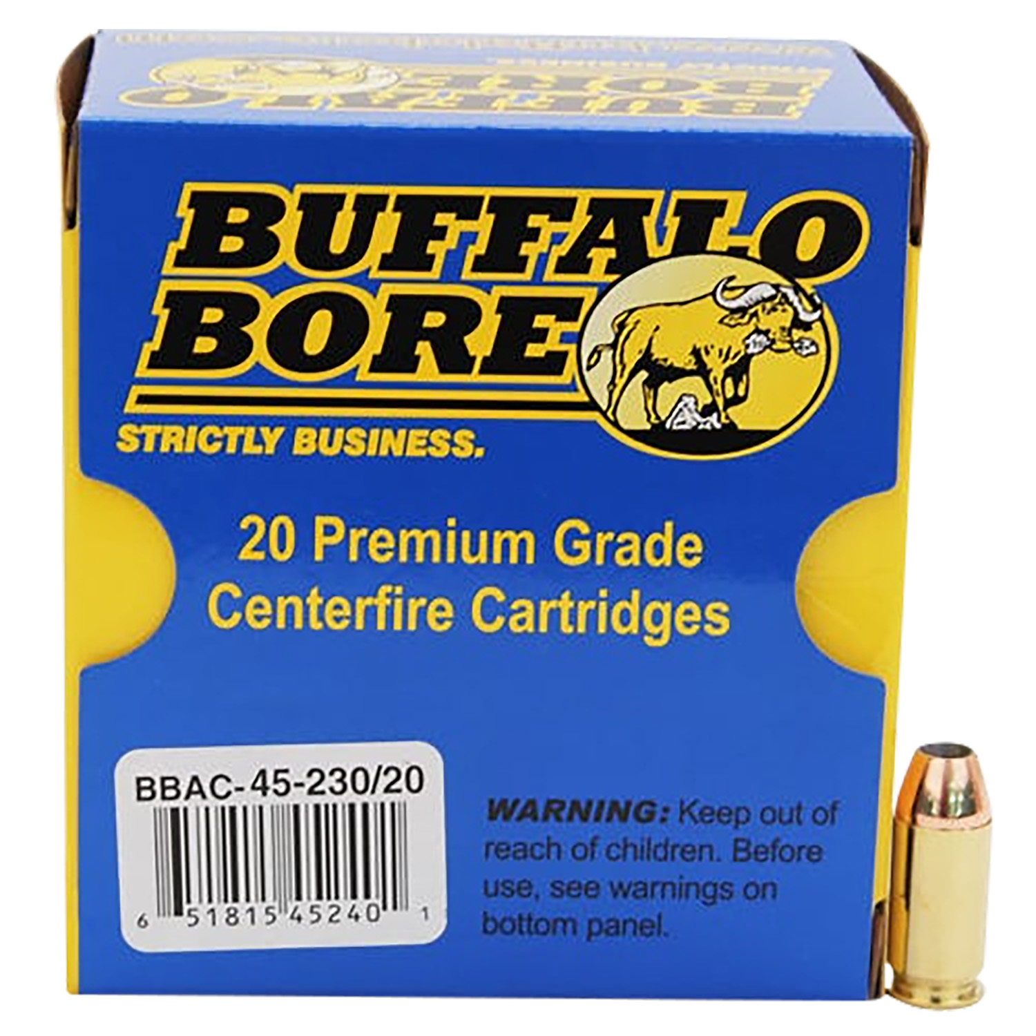 Buffalo Bore Ammunition 4523020 Personal Defense Strictly Business 45ACP +P 230gr Jacket Hollow Point 20 Per Box/12 Case 3 Buffalo Bore Ammunition 4523020 Personal Defense Strictly Business 45ACP +P 230gr Jacket Hollow Point 20 Per Box/12 Case
