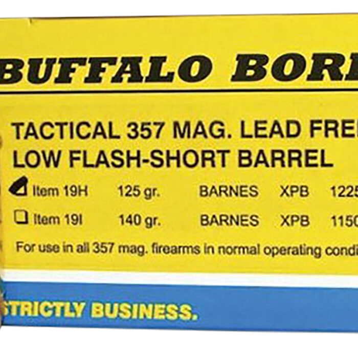Buffalo Bore Ammunition 19H20 Buffalo-Barnes Strictly Business 357Mag 125gr Barnes VOR-TX XPB Lead Free 20 Per Box/12 Case
