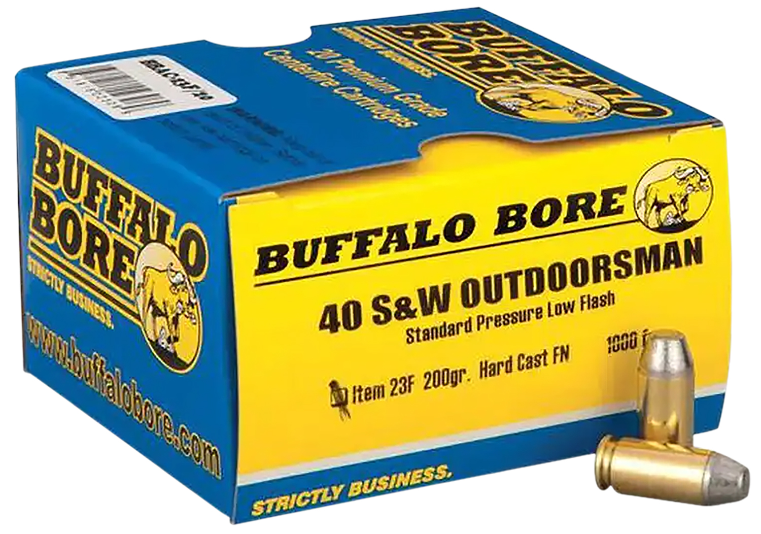 Buffalo Bore Ammunition 23F20 Outdoorsman Strictly Business 40S&W 200gr Hard Cast Flat Nose 20 Per Box/12 Case 3 Buffalo Bore Ammunition 23F20 Outdoorsman Strictly Business 40S&W 200gr Hard Cast Flat Nose 20 Per Box/12 Case