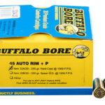 Buffalo Bore Ammunition 32A20 Personal Defense Strictly Business 45Auto Rim +P 255gr Hard Cast Flat Nose 20 Per Box/12 Case 2 86276