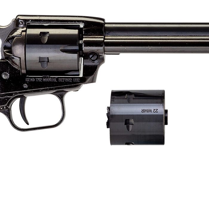Heritage Mfg RR22MB6 Rough Rider  22 LR 22 WMR 6 Shot, 6.50" Black Steel Barrel, Black Zinc Alloy Frame, Black Cylinder, Cocobolo Grip, Hammer/Thumb Safety, Exposed Hammer
