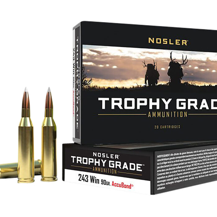 Nosler 48263 Trophy Grade  243Win 90gr Nosler AccuBond 20 Per Box/10 Case