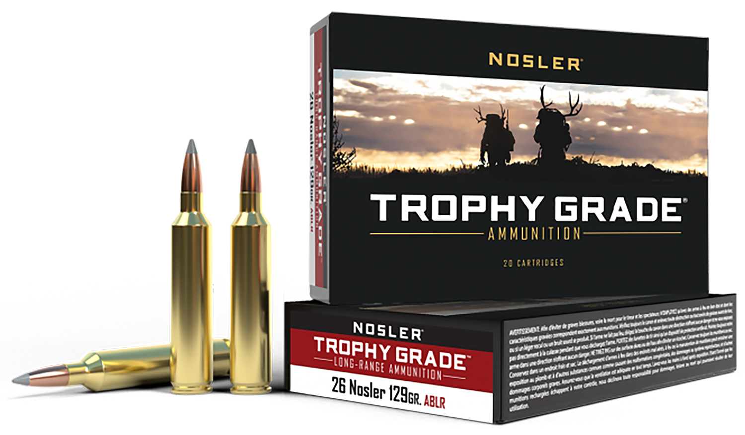 Nosler 60110 Trophy Grade Long-Range 26Nosler 129gr Nosler Spitzer AccuBond Long Range 20 Per Box/10 Case 3 Nosler 60110 Trophy Grade Long-Range 26Nosler 129gr Nosler Spitzer AccuBond Long Range 20 Per Box/10 Case