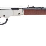 Henry H004SV Golden Boy Silver 17 HMR Caliber with 11+1 Capacity, 20" Blued Barrel, Nickel-Plated Metal Finish & American Walnut Stock Right Hand (Full Size) 2 96663