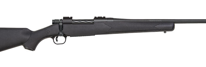 Mossberg 27892 Patriot  Full Size 30-06 Springfield 5+1 22" Matte Blued Fluted Barrel, Drilled & Tapped Matte Blued Stainless Steel Receiver, Black Fixed Synthetic Stock, Right Hand