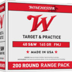 Winchester Ammo USA40W USA Range Pack 40S&W 165gr Full Metal Jacket 200 Per Box/3 Case 1 97746