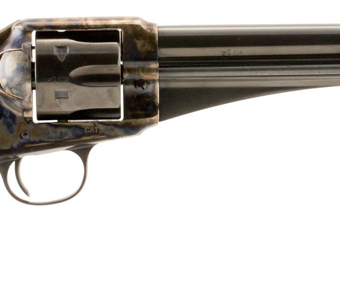 Taylors & Company 550378 1875 Army Outlaw 357 Mag Caliber with 7.50" Blued Finish Barrel, 6rd Capacity Blued Finish Cylinder, Color Case Hardened Finish Steel Frame & Walnut Grip