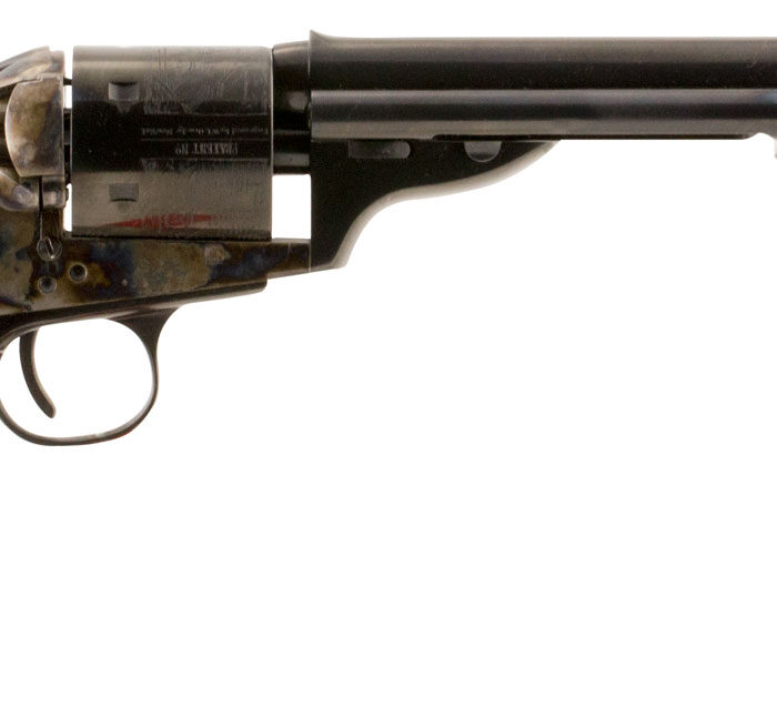 Taylors & Company 550695 1860 Open-Top 38 Special Caliber with 7.50" Blued Finish Barrel, 6rd Capacity Blued Finish Cylinder, Color Case Hardened Finish Steel Frame & Walnut Army Size Grip