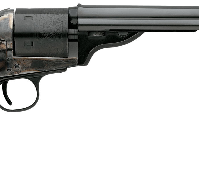Taylors & Company 550718 1860 Open-Top 45 Colt (LC) Caliber with 7.50" Blued Finish Barrel, 6rd Capacity Blued Finish Cylinder, Color Case Hardened Finish Steel Frame & Walnut Army Size Grip