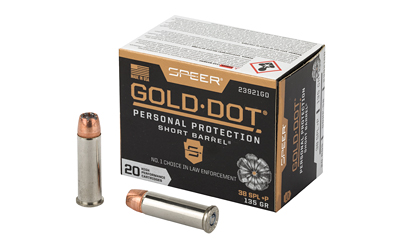 SPR GOLD DOT 38S+P 135G HP SB 20/200 3 SPR GOLD DOT 38S+P 135G HP SB 20/200