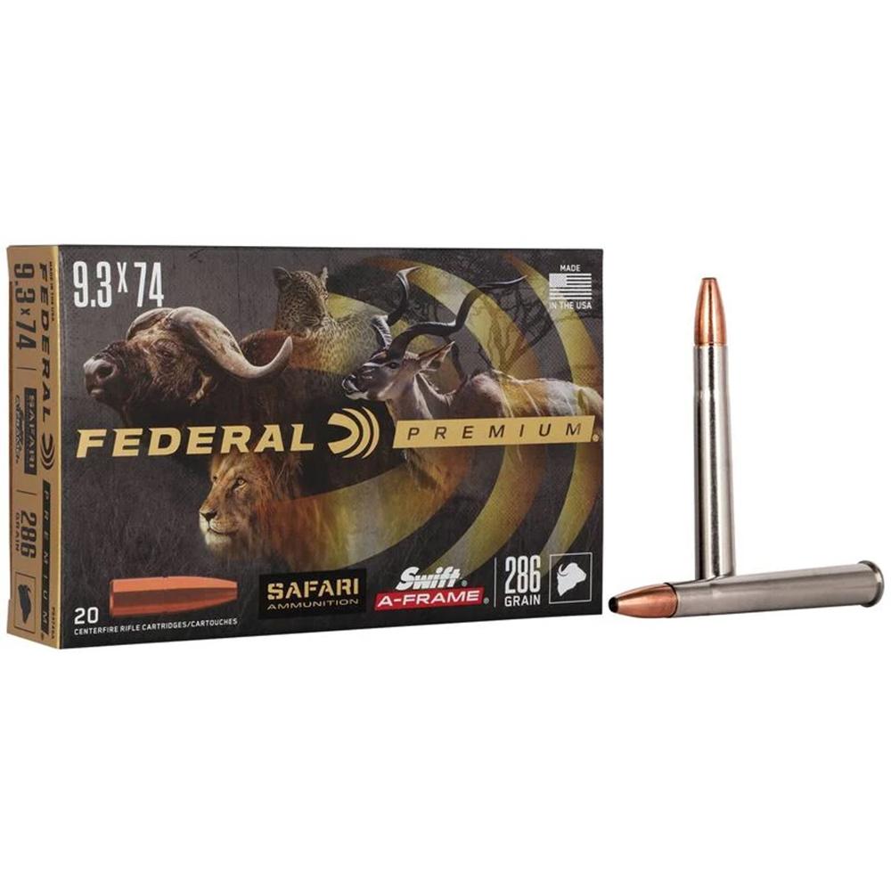 Federal Premium Cape-Shok Rifle Ammunition 9.3x74R 286 gr SAF 2360 fps 20/box 9.3x74R 286 gr SAF 2360 fps - 20/box 3 Federal Premium Cape-Shok Rifle Ammunition 9.3x74R 286 gr SAF 2360 fps 20/box 9.3x74R 286 gr SAF 2360 fps - 20/box