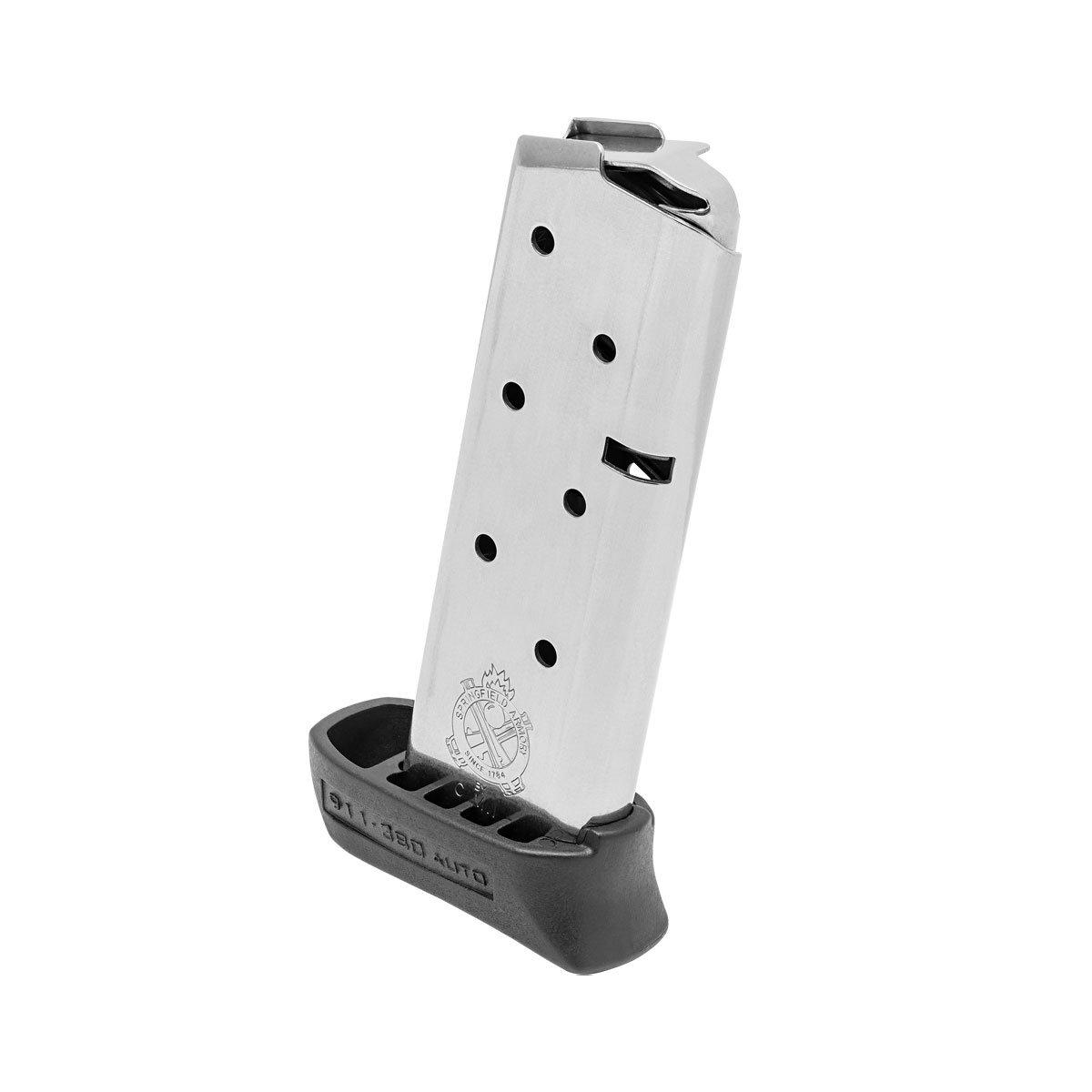 Springfield 911 Stainless Steel Magazine with Pinky Extension .380 ACP 7/rd 3 Springfield 911 Stainless Steel Magazine with Pinky Extension .380 ACP 7/rd