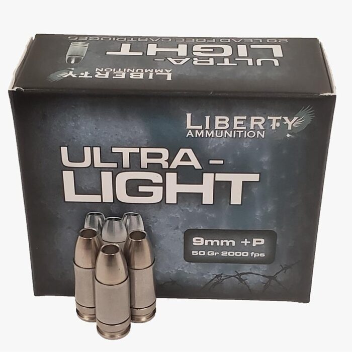 Liberty Ammunition Ultra-Light Ammunition 9mm +P 50 gr. Copper Mono.Frag HP 20/ct
