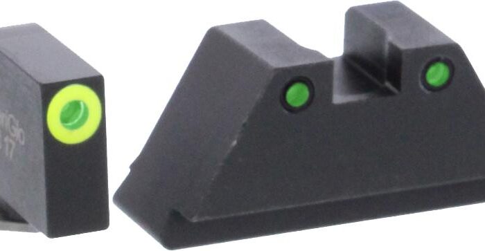 Green Tritium LimeGreenLumi Rnd Outline .315/Black .394 for Glock Tall Supp