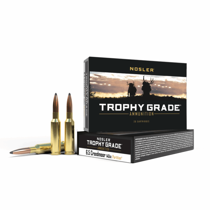 Nosler Partition Trophy Grade Rifle Ammunition 6.5 Creedmoor 140 gr PSP 2650 fps 20/ct