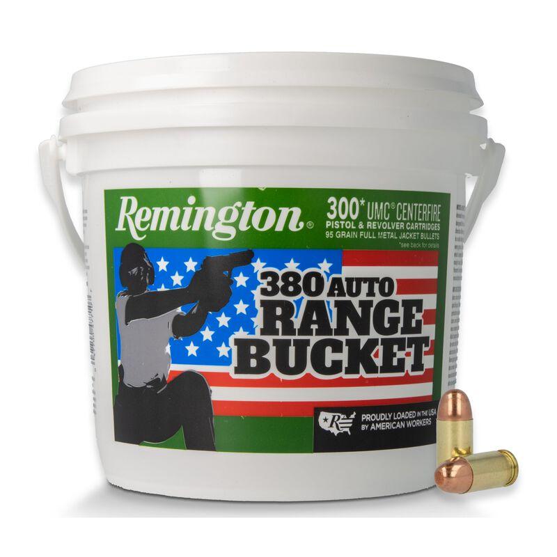 Remington UMC Range Bucket Handgun Ammunition .380 Auto 95 gr FMJ 955 fps 300/ct 3 Remington UMC Range Bucket Handgun Ammunition .380 Auto 95 gr FMJ 955 fps 300/ct