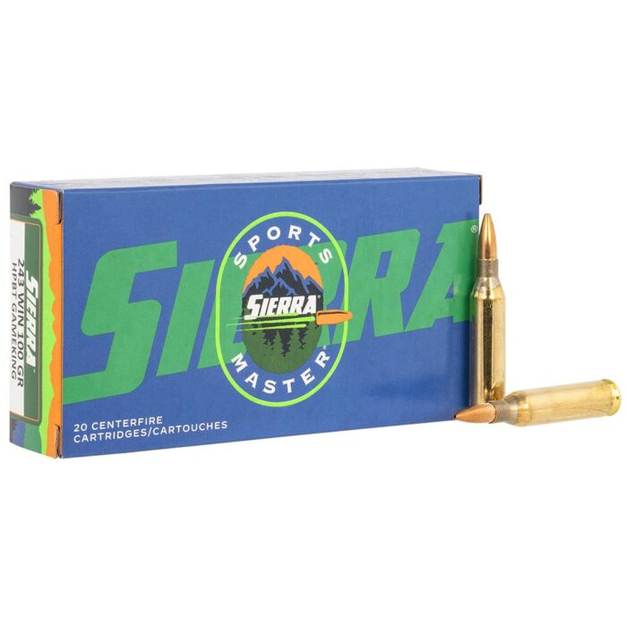 Sierra Sports Master Gameking Rifle Ammunition .243 Win 100gr HPBT 20/ct