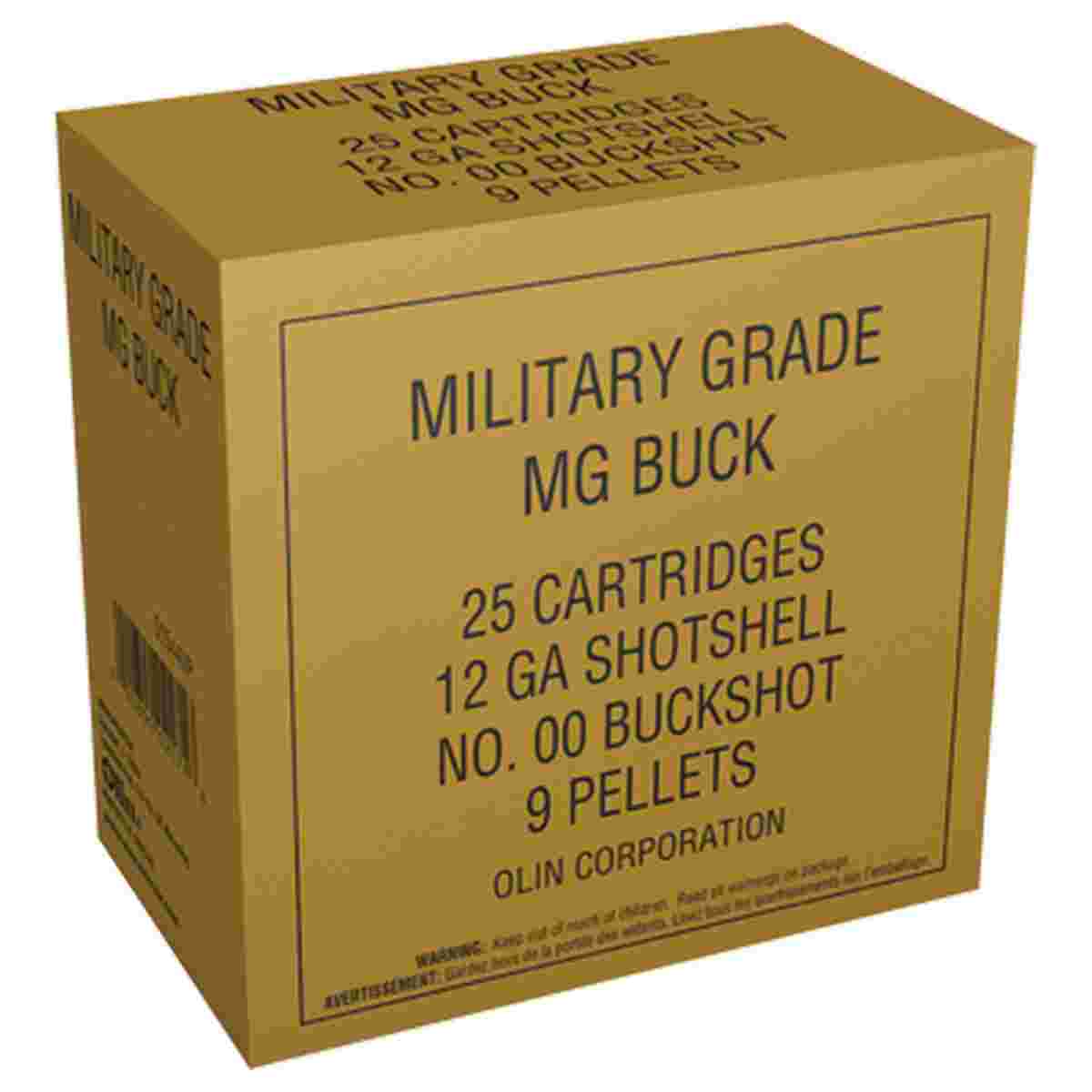 Winchester Military Grade Shotshells 12 ga 2-3/4" 9 plts #00 25/ct 3 Winchester Military Grade Shotshells 12 ga 2-3/4" 9 plts #00 25/ct