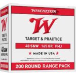 Winchester Target Handgun Ammunition .40 S&W 165 gr. FMJ 1060 fps 200/ct 1 https3A2F2Fmedia.chattanoogashooting.com2Fimages2Fproduct2FWNUSA40W2FWNUSA40W 1