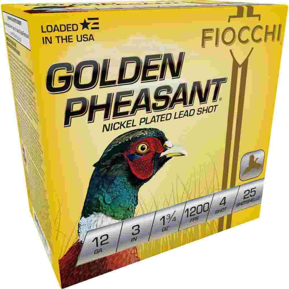 GOLDEN PHEASANT NP 12ga 3" 1 3/4oz #4 1200fps 25RD 3 GOLDEN PHEASANT NP 12ga 3" 1 3/4oz #4 1200fps 25RD