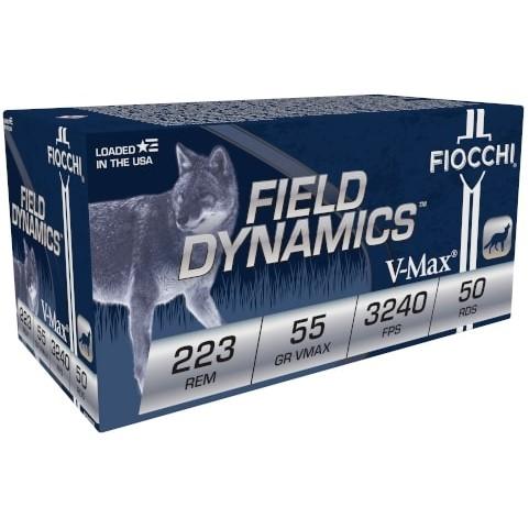 Fiocchi Field Dynamics Rifle Ammunition .223 Rem 55 gr VMAX 3240 fps 50/ct 3 Fiocchi Field Dynamics Rifle Ammunition .223 Rem 55 gr VMAX 3240 fps 50/ct