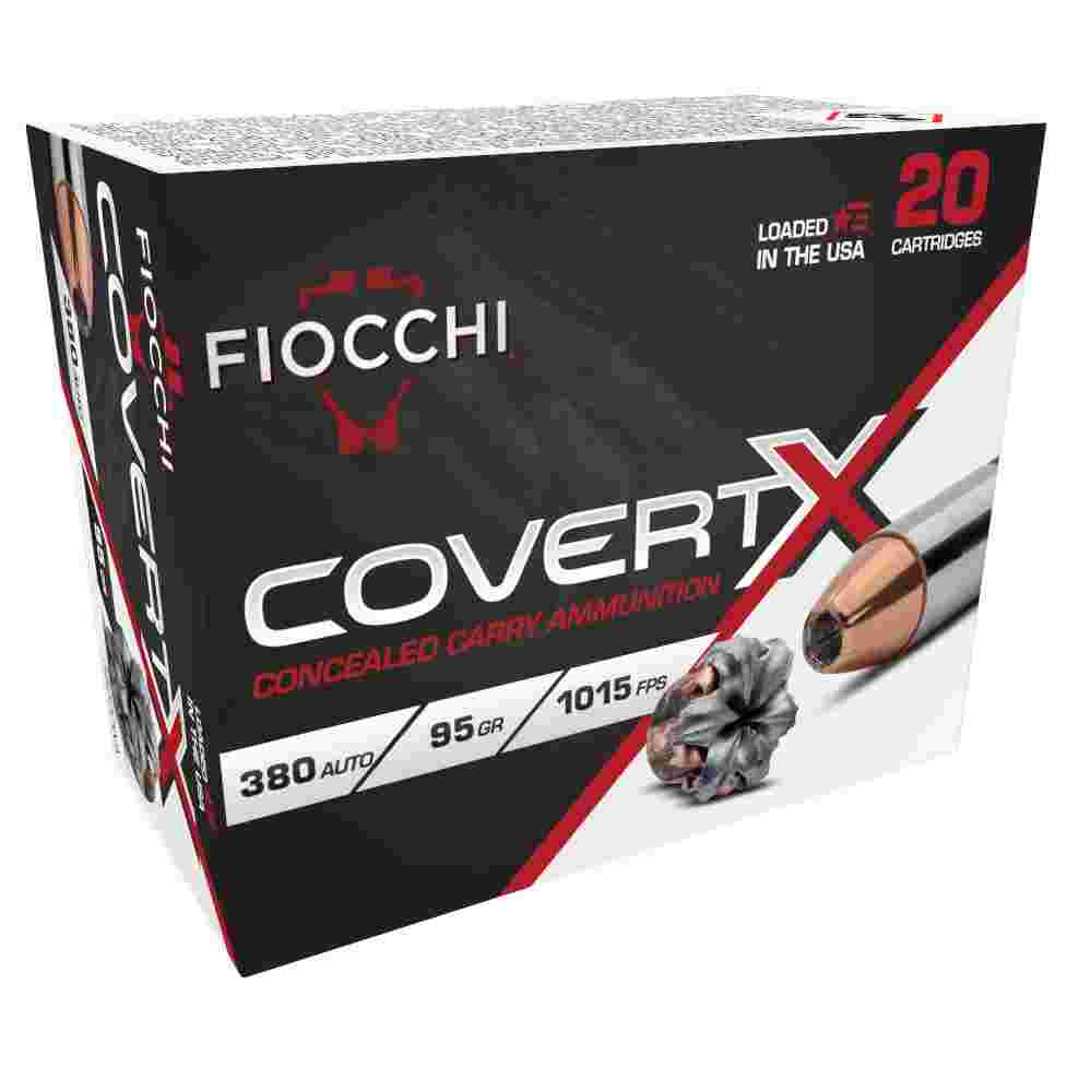 Fiocchi CovertX Handgun Ammunition .380 Auto 95gr JHP 1025 fps 20/ct 3 Fiocchi CovertX Handgun Ammunition .380 Auto 95gr JHP 1025 fps 20/ct