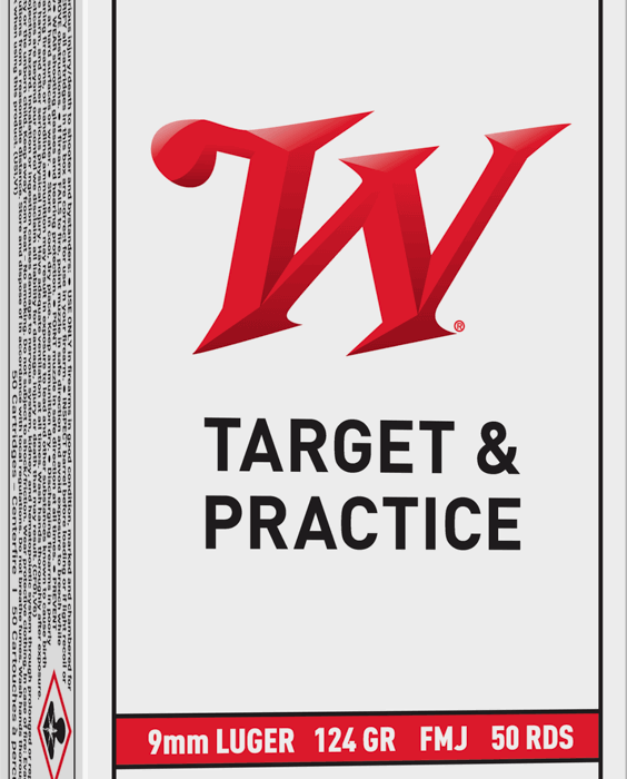 WINCHESTER USA 9MM 124GR FMJ BRASS 50RD BOX 500RD CASE