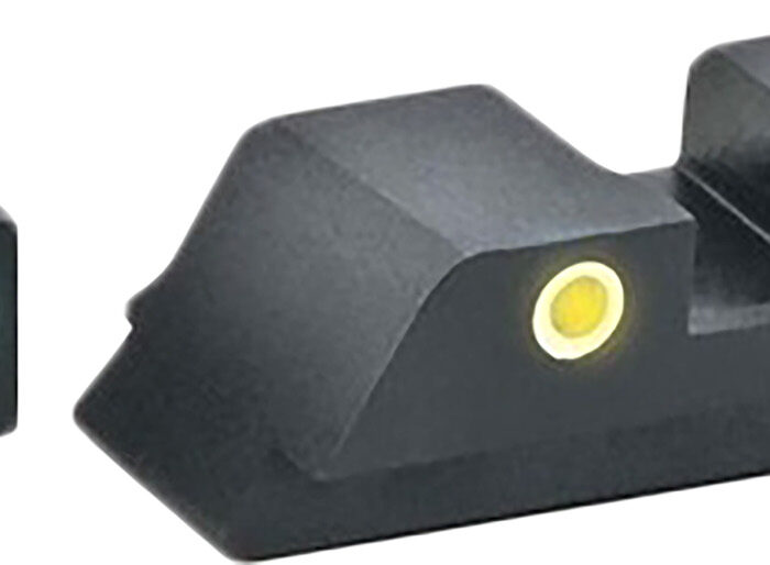 AmeriGlo GL5115 Classic Tritium Sight Set for Glock  Green Tritium White Outline Front Sight-Yellow Tritium White Outline Rear Sight