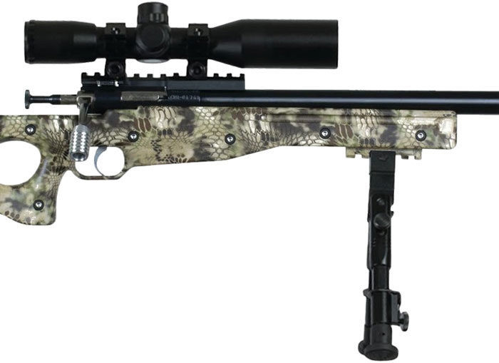 Crickett KSA2151 CPR Complete Package 22 LR Caliber with 1rd Capacity, 16.12" Barrel, Blued Metal Finish & Fixed with Adjustable Cheekpiece Kryptek Camo Stock Right Hand