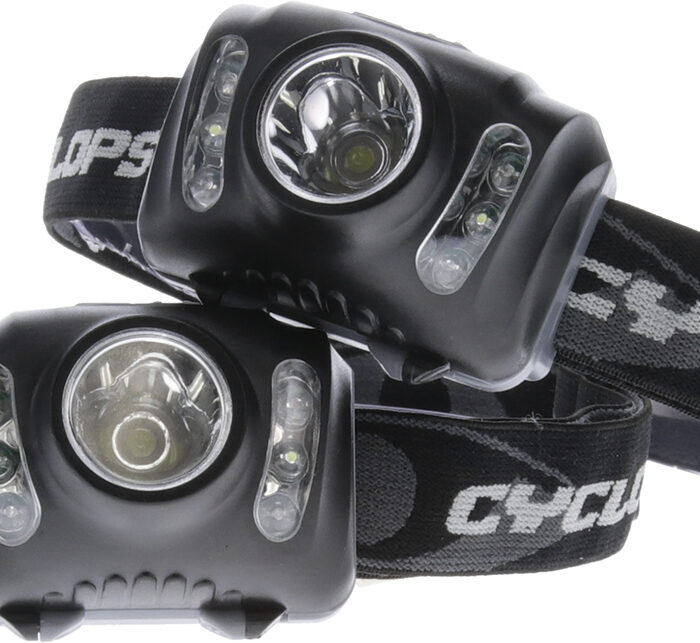 Cyclops CYCHL2102PK Headlamp  210 Lumens White Red/Green/White LED Bulb Black 2 Pack