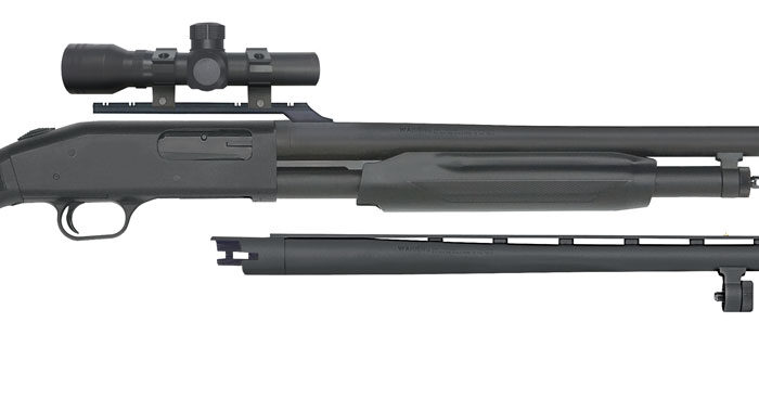 Mossberg 58244 500 Field/Deer 12 Gauge 5+1 3" 28" Vent Rib/24" Slugster Barrels, Blued Metal Finish, Synthetic Dual Comb Stock,  Includes Accu-Set Chokes & 2.5x20mm Scope