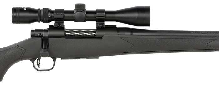 MOSSBERG PATRIOT 400 LEGEND RIFLE 20" T.B. BLACK SYNTHETIC, 3-9X40 SCOPE 4RD
