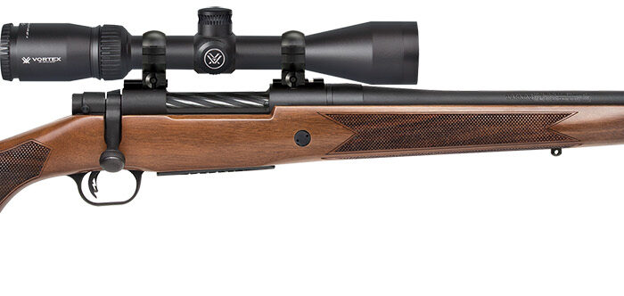 Mossberg 27942 Patriot  30-06 Springfield Caliber with 5+1 Capacity, 22" Fluted Barrel, Matte Blued Metal Finish & Walnut Stock Right Hand (Full Size) Includes Vortex Crossfire II 3-9x40mm Scope