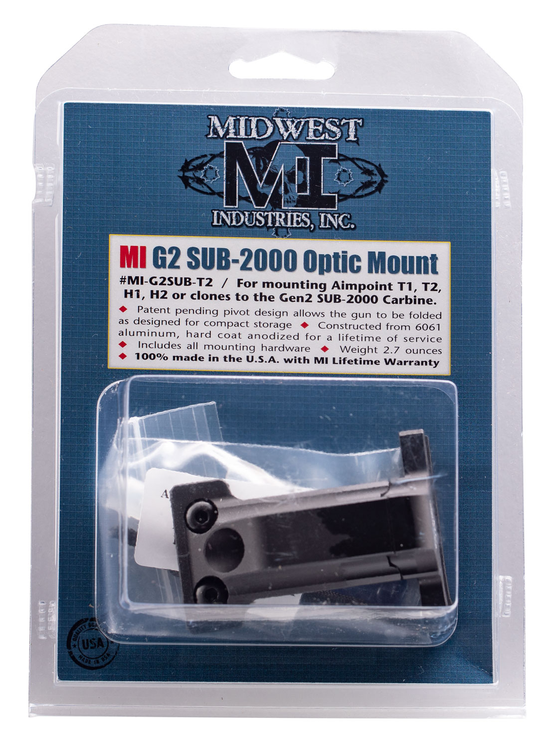 Midwest Industries MIG2SUBT2 Gen2 Sub 2000 Mini Optic Mount Matte Black 3 Midwest Industries MIG2SUBT2 Gen2 Sub 2000 Mini Optic Mount Matte Black