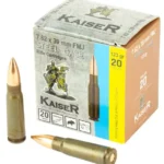 CENT Kaiser 7.62X39 STL CS 123GR FMJ NON CORROSIVE 20RD BX 1000RD CS 2 1118615 14345907