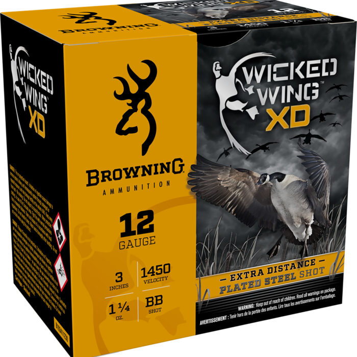 Browning Ammo B193411230 Wicked Wing XD  12Gauge 3" 1 1/4oz BBShot 25 Per Box/10 Case