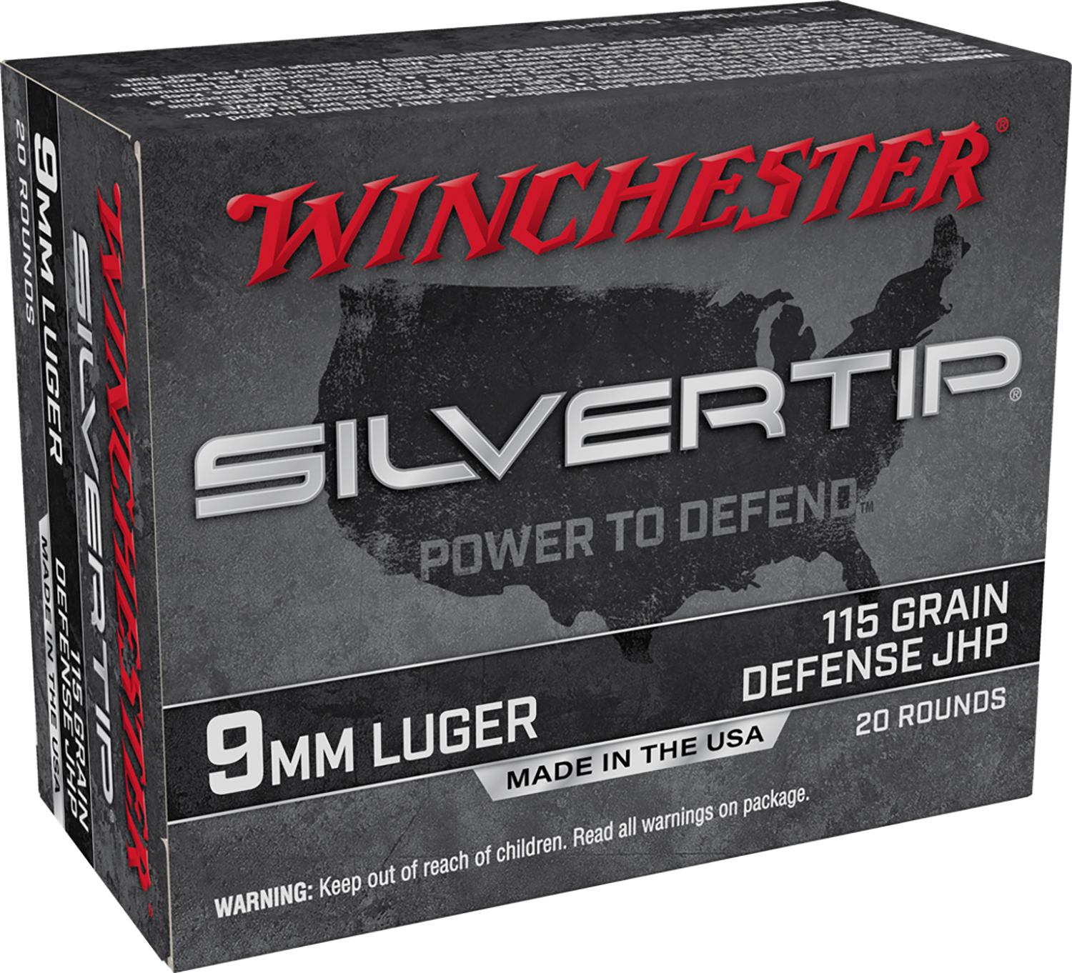 Winchester Ammo W9MMST Silvertip  9mmLuger 115gr Silvertip Jacket Hollow Point 20 Per Box/10 Case