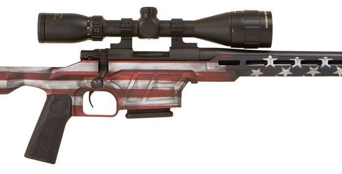 Howa HMXL350USA M1500 Mini Excel Lite 350 Legend 16.25" TB 3+1 American Flag Cerakote Black Folding HTI Excl Lite Chassis Stock