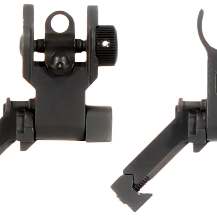 Aim Sports MT45FS AR Low Profile 45 Degree Flip-Up Sight Set  Black Anodized 45 Degree Low Profile for AR-15