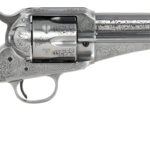 Taylors & Company 550408 1875 Army Outlaw 45 Colt (LC) Caliber with 5.50" Barrel, 6rd Capacity Cylinder, Overall White Engraved Finish Steel & Walnut Grip 2 134576