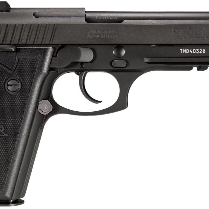 Taurus 1-920151-17 92  Full Size Frame 9mm Luger 17+1 5" Matte Black Stainless Steel Barrel, Serrated Steel Slide, Black Anodized Aluminum Frame w/Picatinny Rail, Black Rubber Grip, Right Hand