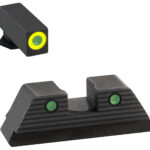 AmeriGlo GL820 Trooper Sight Set for Glock Green Tritium Lumigreen Outline Front Sight-Green Tritium Black Outline Rear Sight 1 136696
