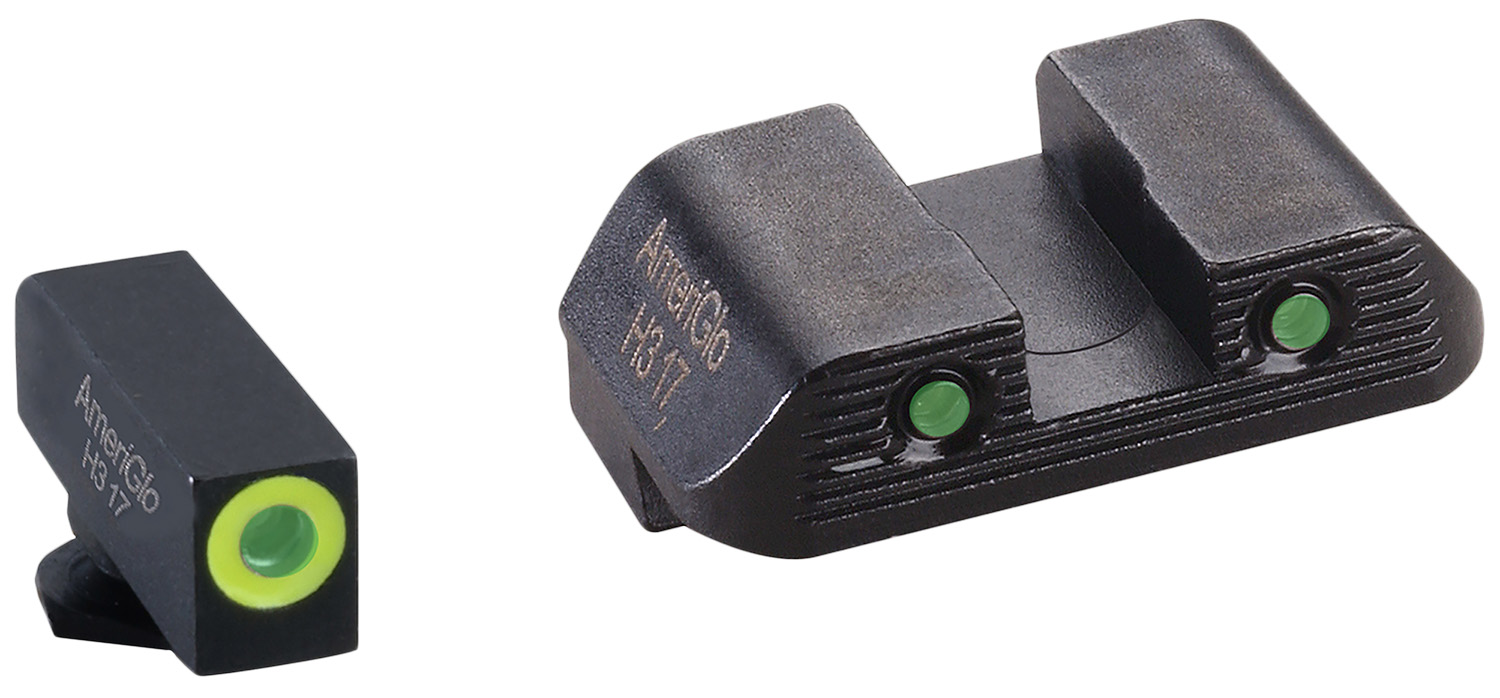 AmeriGlo GL822 Trooper Sight Set for Glock Green Tritium LumiGreen Outline Front Sight-Green Tritium Black Outline Rear Sight 3 AmeriGlo GL822 Trooper Sight Set for Glock Green Tritium LumiGreen Outline Front Sight-Green Tritium Black Outline Rear Sight