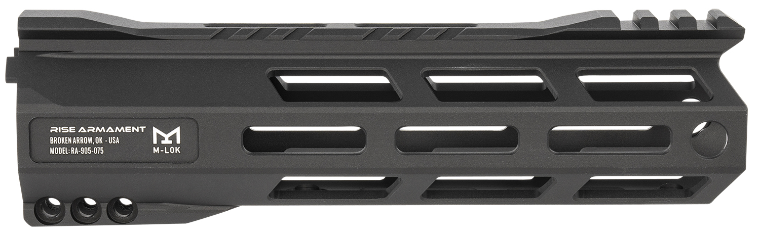 Rise Armament RA905075BLK RA-905 Handguard made of 6061-T6 Aluminum with Black Anodized Finish M-LOK Design Picatinny Rail & 7.50" OAL for AR-15 3 Rise Armament RA905075BLK RA-905 Handguard made of 6061-T6 Aluminum with Black Anodized Finish M-LOK Design Picatinny Rail & 7.50" OAL for AR-15