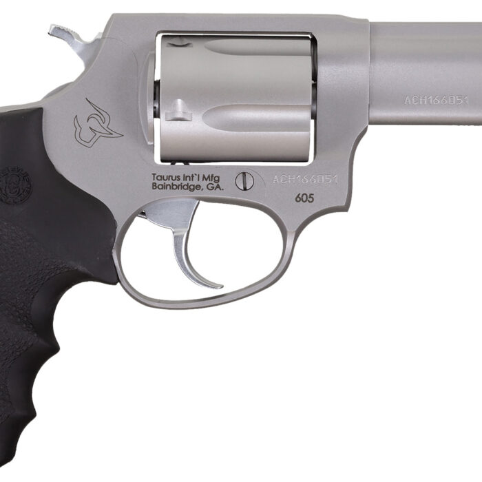 Taurus 2-60539NS 605 Defender Small 357 Mag/38 Special +P 5 Shot 3" Matte Stainless Steel Barrel, Cylinder & Frame, Hogue Finger Grooved Grip, Transfer Bar Safety, Exposed Hammer